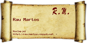 Rau Martos névjegykártya